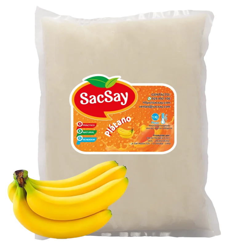 Pulpa de plátano Congelado🍌 Ideal para jugos, batidos y mas
